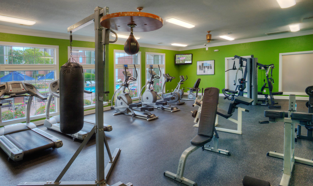 fitness room at the beacon apartments